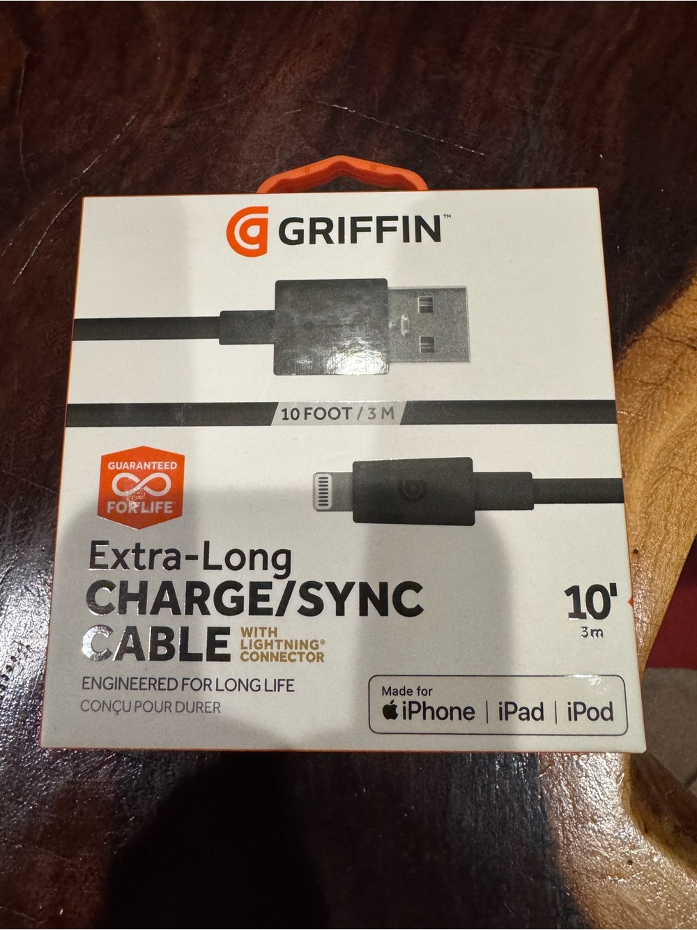 Griffin Extra-Long Black Charge & Sync Lightning Cable - 10ft